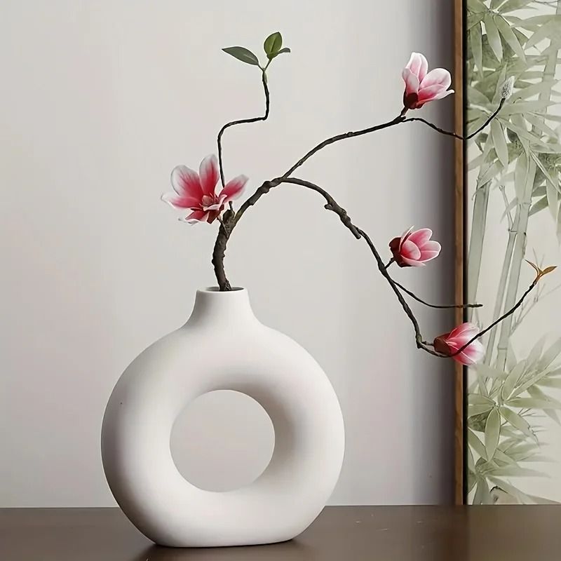 Durable Plastic Modern Decorative Donut Vase 0