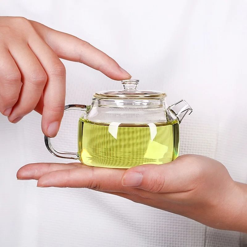 Small Capacity Transparent Glass Teapot With Filter 0