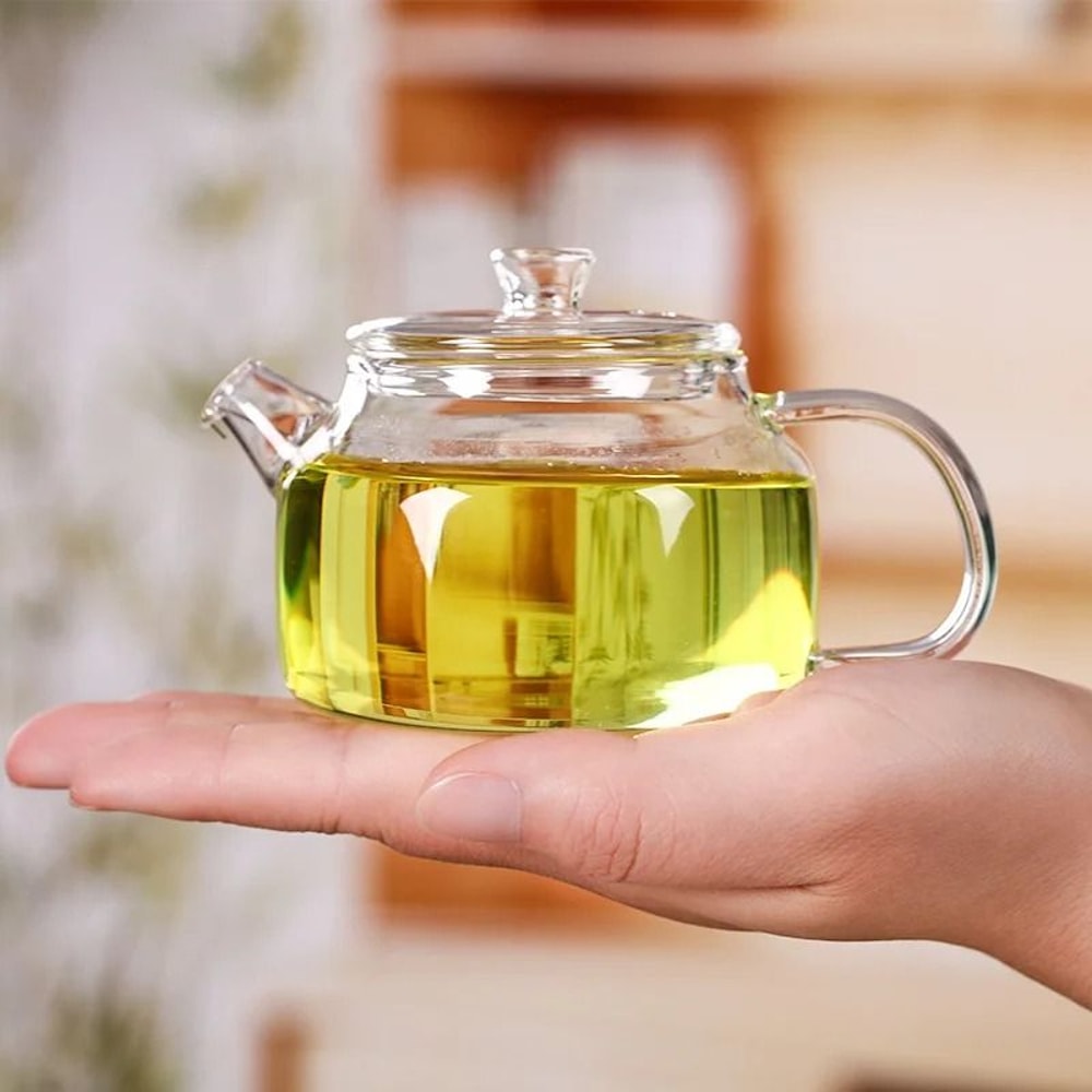 Small Capacity Transparent Glass Teapot With Filter 4