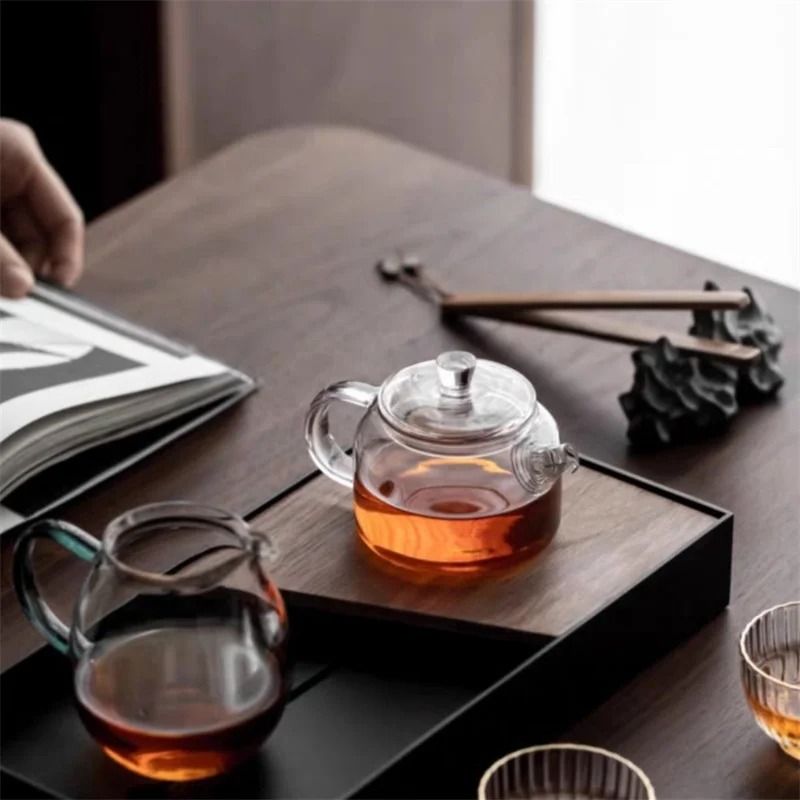 Small Capacity Transparent Glass Teapot With Filter 5