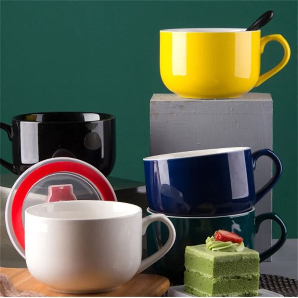 Large Capacity Ceramic Coffee Mug And Breakfast Bowl 5