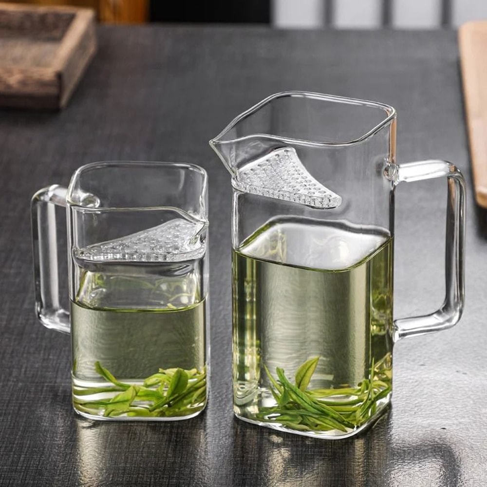 Square Mouth High Borosilicate Glass Tea Pitcher Fair Cup 2