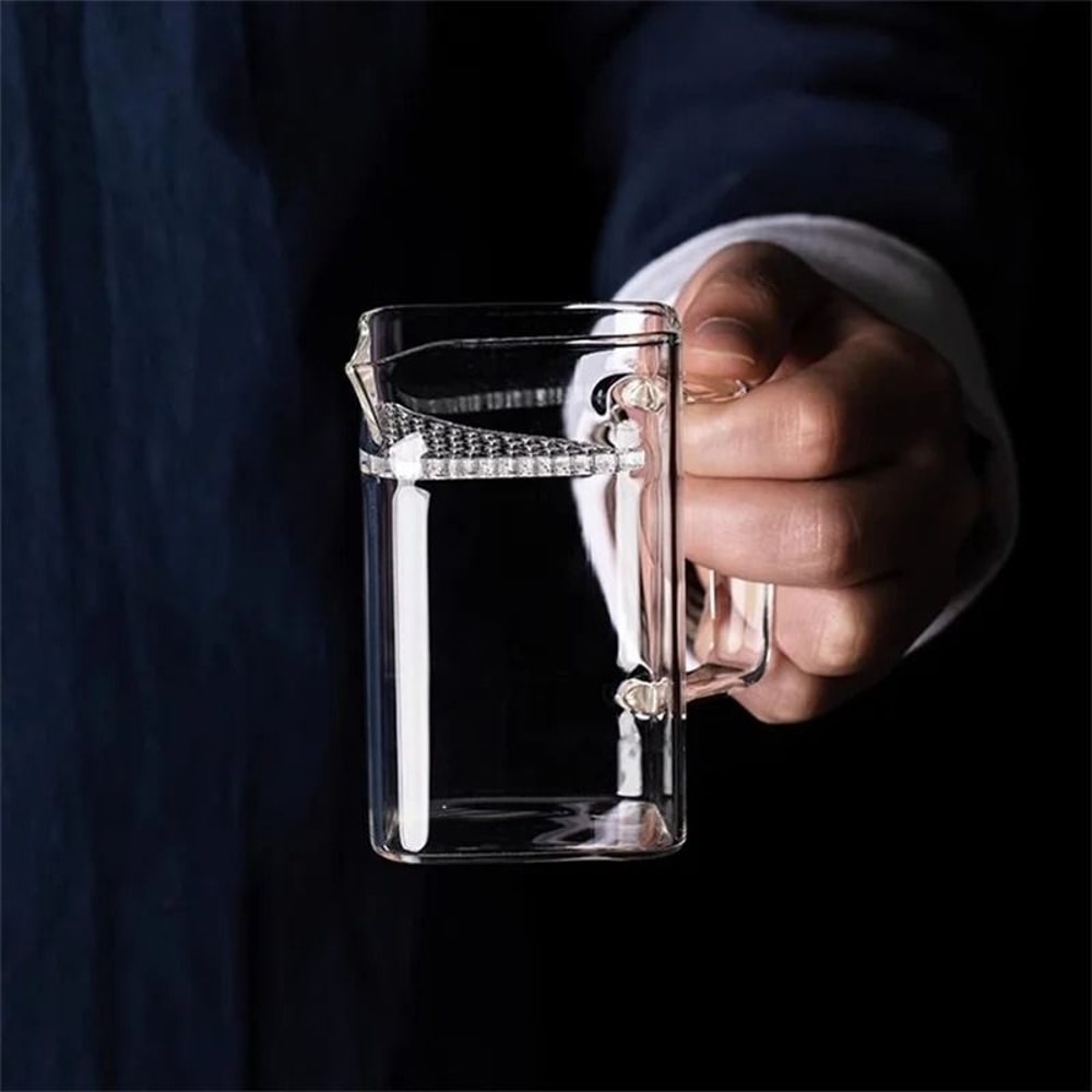 Square Mouth High Borosilicate Glass Tea Pitcher Fair Cup 4