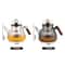 Stripe High Borosilicate Glass Teapot Walnut Handle 1