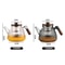 Stripe High Borosilicate Glass Teapot Walnut Handle 1