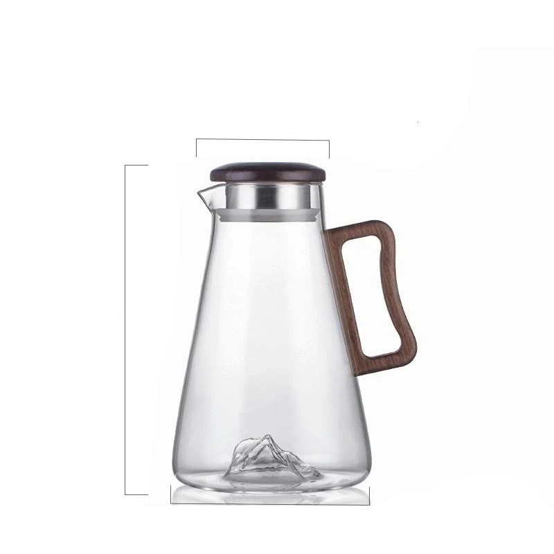 Large Capacity Glass Cold Water Jug Wooden Handle 5