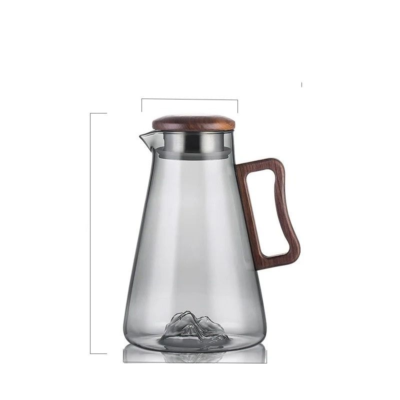 Large Capacity Glass Cold Water Jug Wooden Handle 6