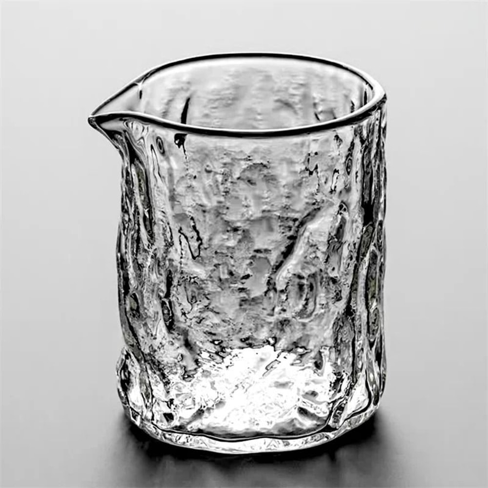 Transparent Uneven Hammer Pattern Glass Fair Cup 2