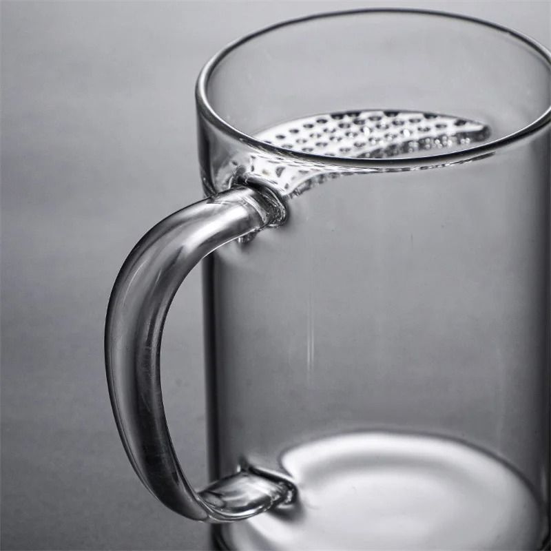 Heat Resistant Glass Green Tea Mug With Crescent Filter 2