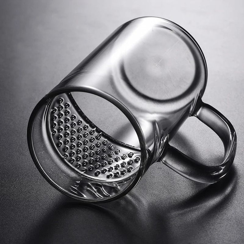 Heat Resistant Glass Green Tea Mug With Crescent Filter 3