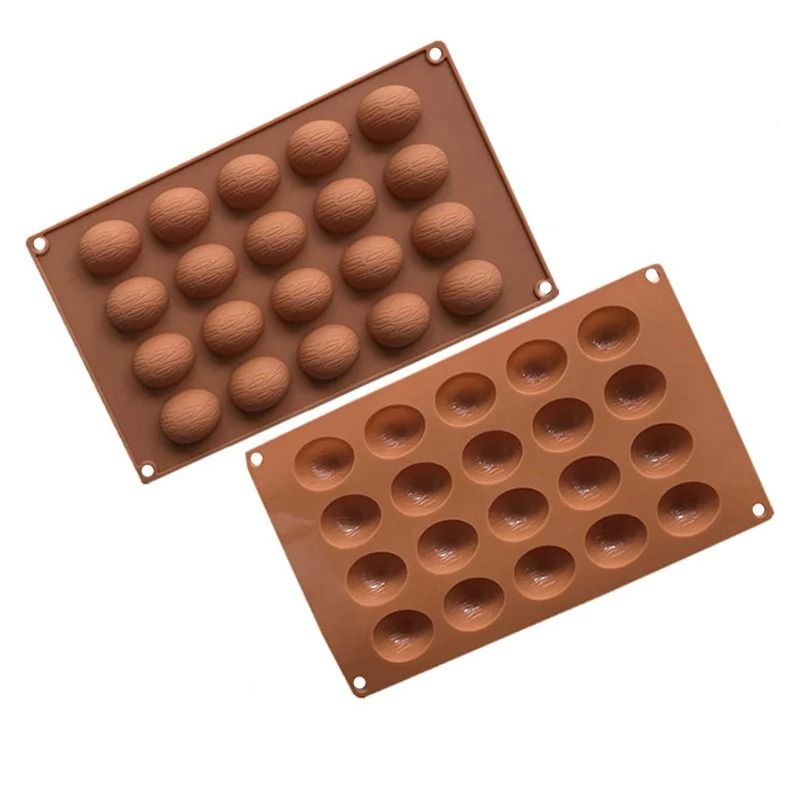 20 Holes Walnuts Nuts Shape Silicone Chocolate Moulds 3