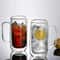 400ML Double Wall Glass Mug Drinking Glasses 0