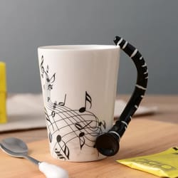 novelty music note ceramic coffee mugs