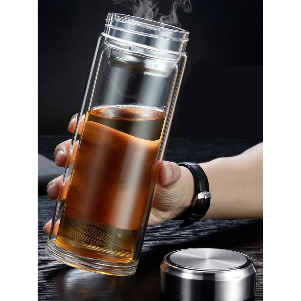 Leakproof Glass Tea Bottle With Infuser 2