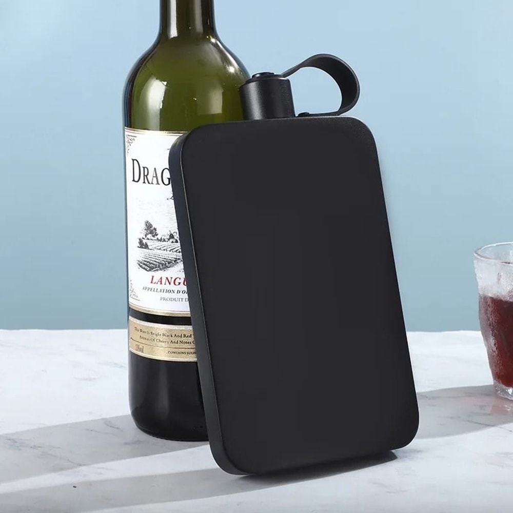 500ML Stainless Steel Flat Square Hip Flask 0