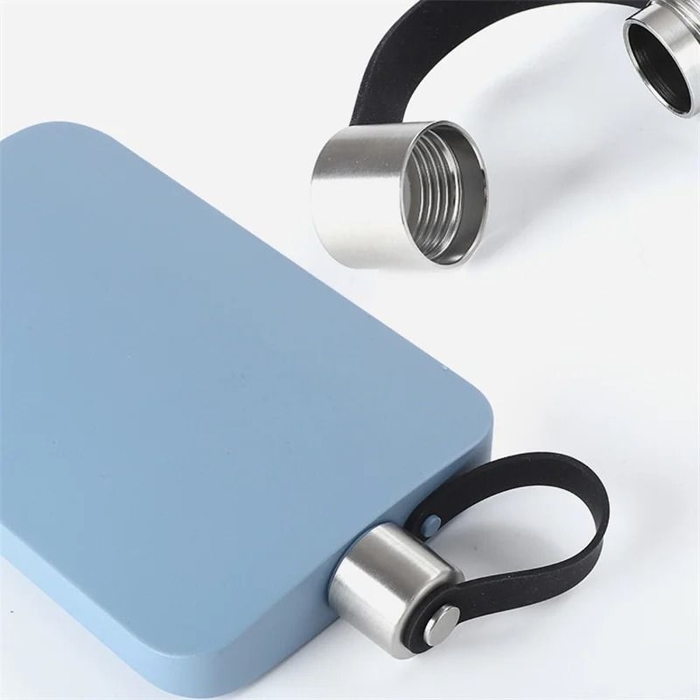 500ML Stainless Steel Flat Square Hip Flask 2