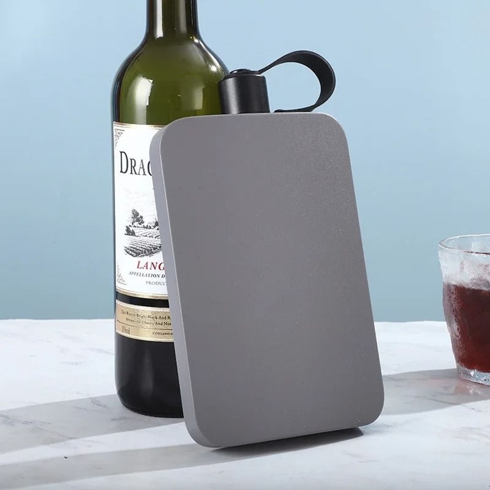 500ML Stainless Steel Flat Square Hip Flask 7
