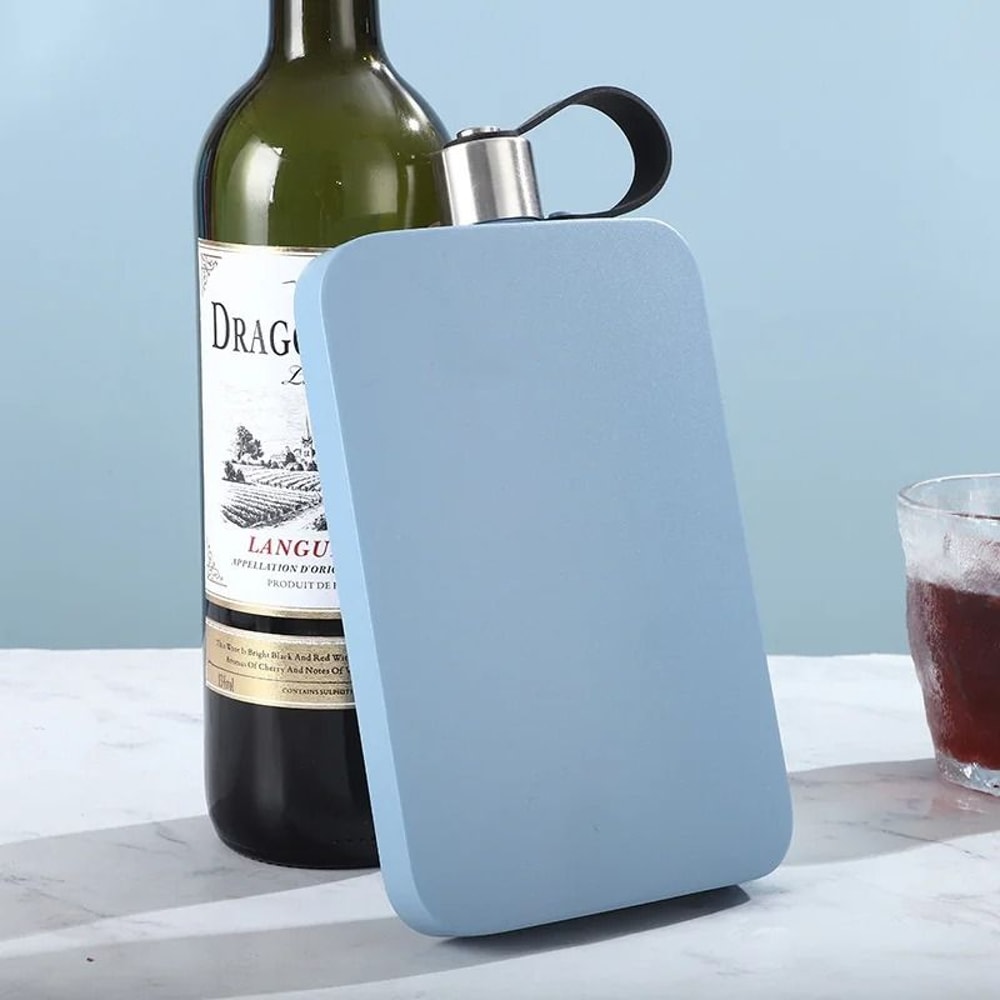 500ML Stainless Steel Flat Square Hip Flask 8
