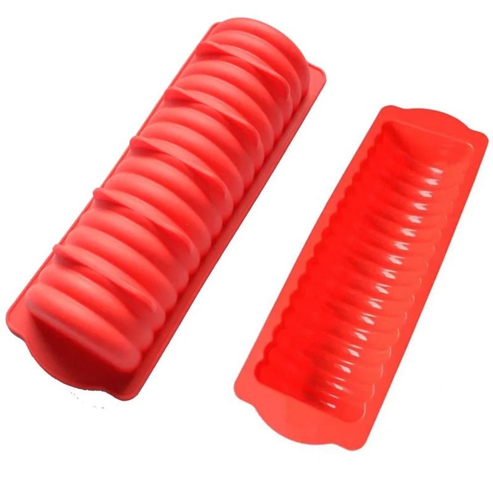 Long Caterpillars Cake Mousse Bread Loaf Silicone Mold 0