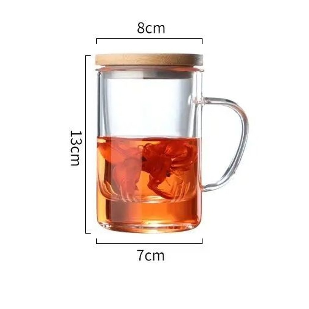 Creative Glass Tea Infuser Cup With Bamboo Lid 6