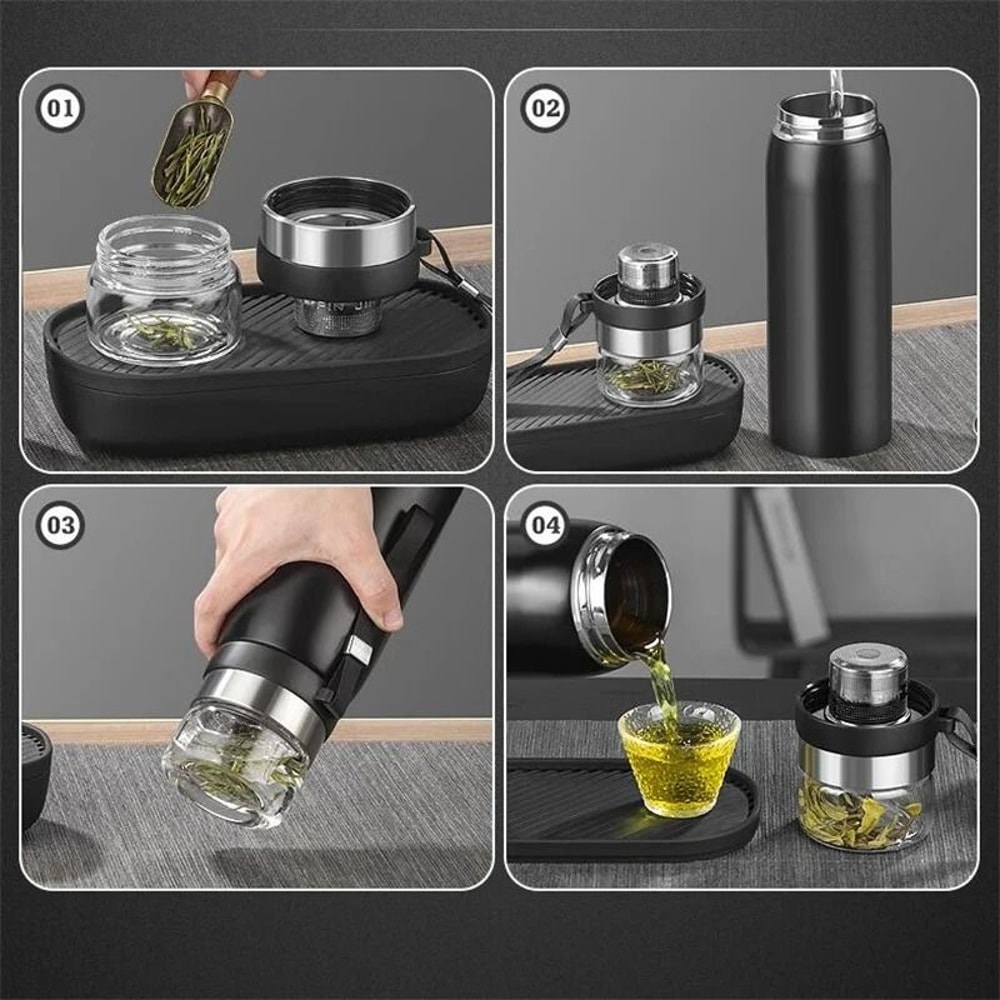 Large Capacity 304 Stainless Steel Tea Infuser Vacuum Flask 4