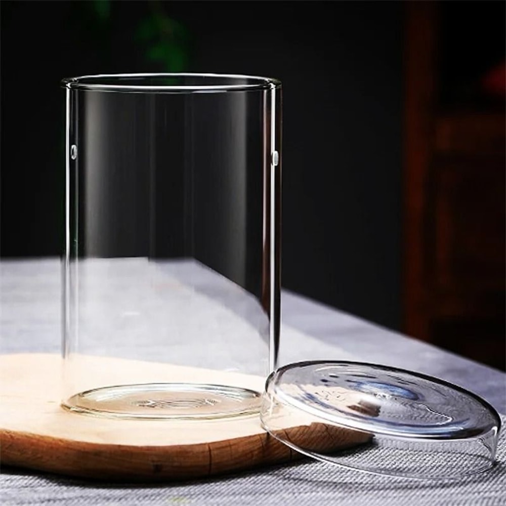 Micro Landscape Moss Cylinder Glass Bottle With Lid 1