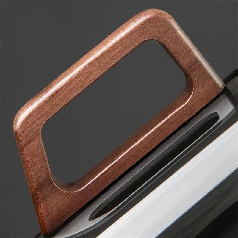 400ml Heatresistant Glass Cup With Walnut Handle 2