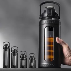 large capacity high borosilicate glass water bottle
