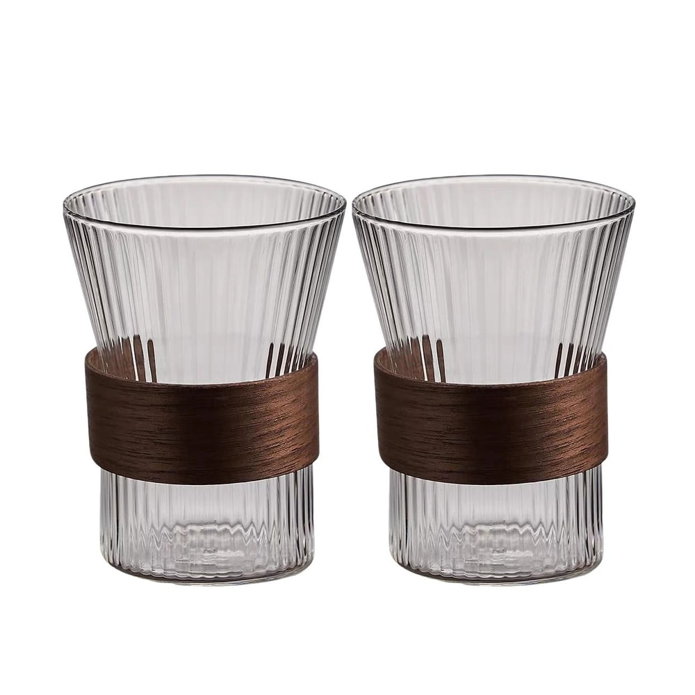 Japanese Style Glass Cold Water Jug With Walnut Sleeve 5