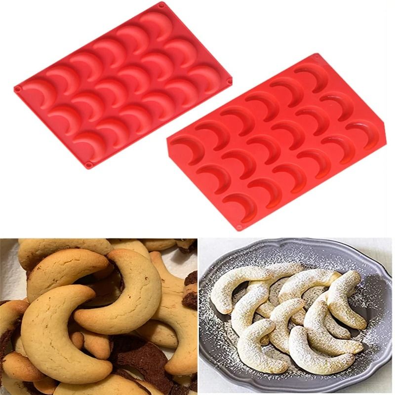 Crescent Moon Silicone Chocolate And Pastry Mold 18 Cavity DIY Dessert Decorating Tool 0