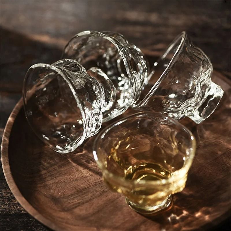 Japanese Hammer Pattern Glass Tea Cup Set 60ml Kung Fu Tea Accessories 2