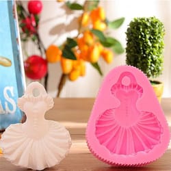 girls ballet dancing skirt fondant silicone mold for cake decorating