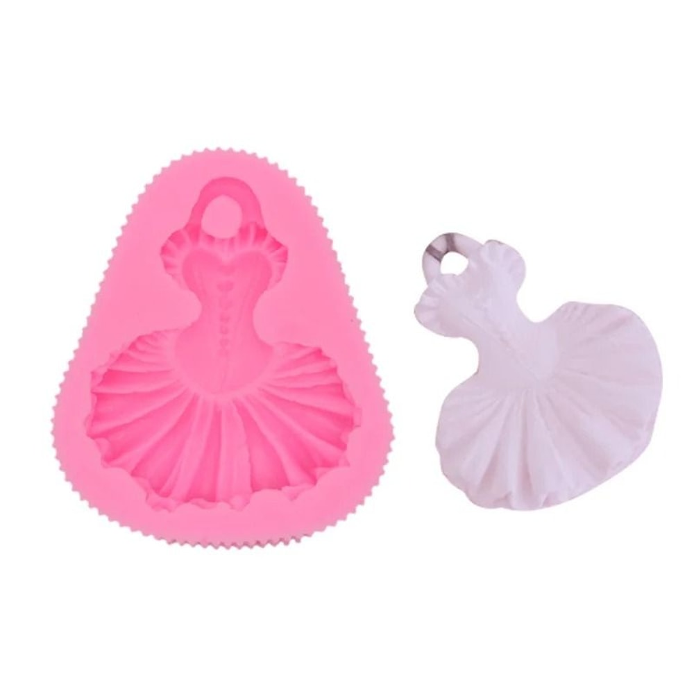 Girls Ballet Dancing Skirt Fondant Silicone Mold For Cake Decorating 1