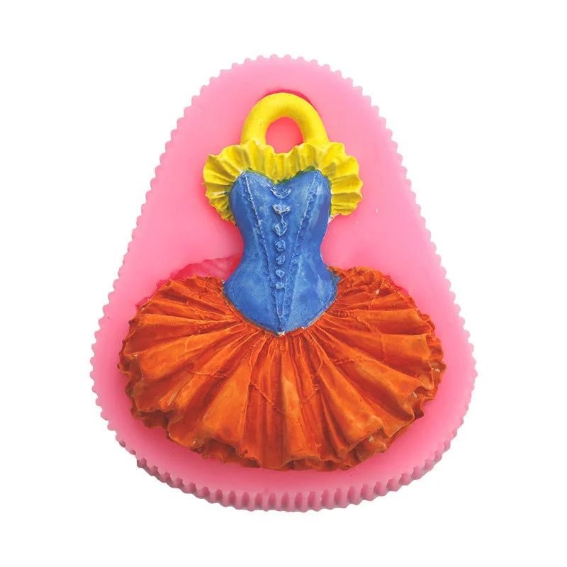 Girls Ballet Dancing Skirt Fondant Silicone Mold For Cake Decorating 3