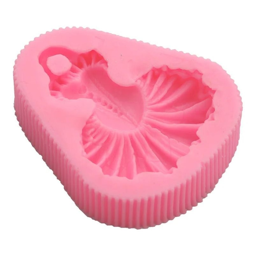 Girls Ballet Dancing Skirt Fondant Silicone Mold For Cake Decorating 4