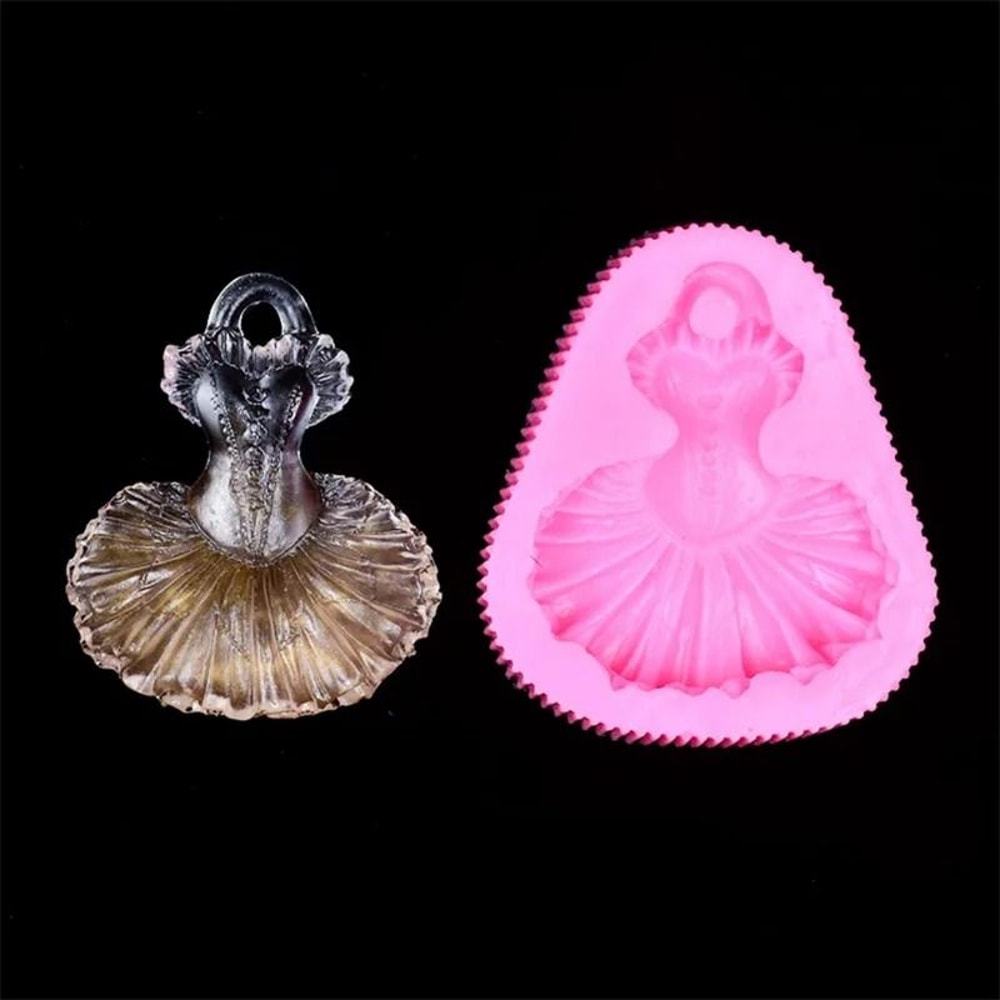 Girls Ballet Dancing Skirt Fondant Silicone Mold For Cake Decorating 5