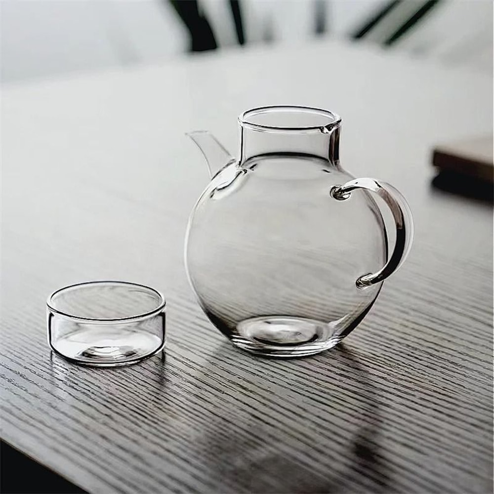 Heat Resistant Small Glass Teapot Mini Single Person Tea Maker 3