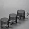 High Borosilicate Small Black Glass Teacup Set Of 6 1
