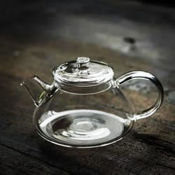 heat resistant mini glass teapot with filter for brewing flower tea