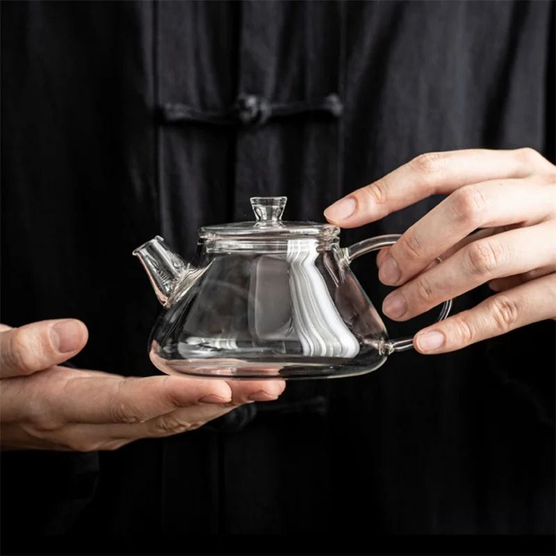 Heat Resistant Mini Glass Teapot With Filter For Brewing Flower Tea 2