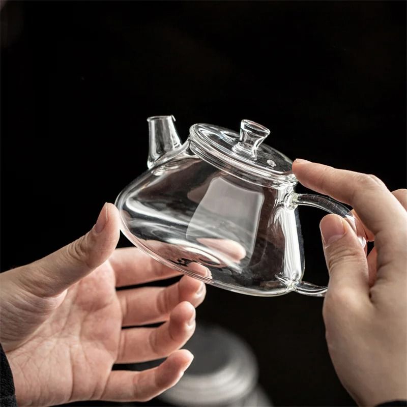 Heat Resistant Mini Glass Teapot With Filter For Brewing Flower Tea 3