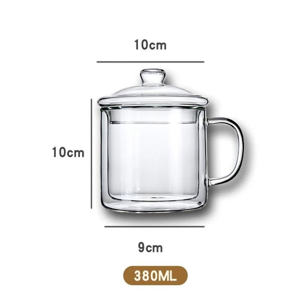 Retro Soviet Double Walled Glass Coffee Mug With Handle 6