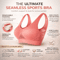 Women Seamless Sports Bra Top With Removable Padding Breathable Fitness Bra 6
