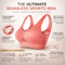 Women Seamless Sports Bra Top With Removable Padding Breathable Fitness Bra 6