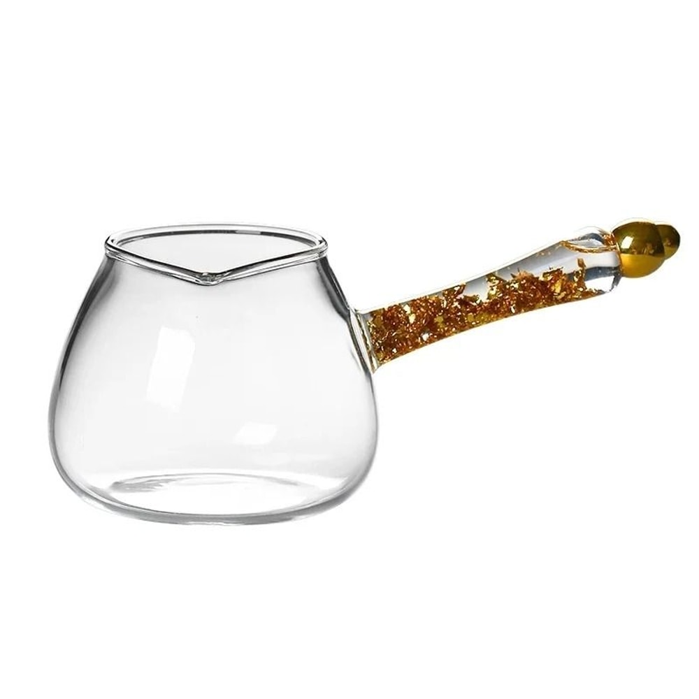 Transparent Gilded Side Handle Glass Tea Dispenser Fair Cup 6