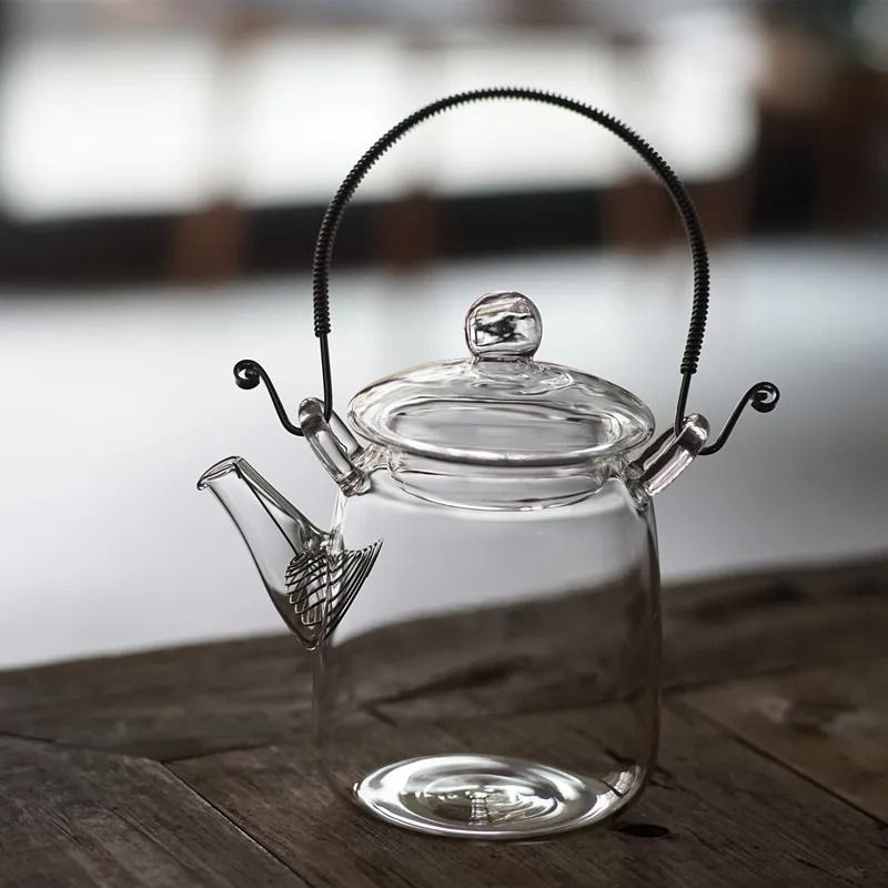 Japanese Handmade Heat Resistant Glass Teapot With Traditional Beam Handle 6