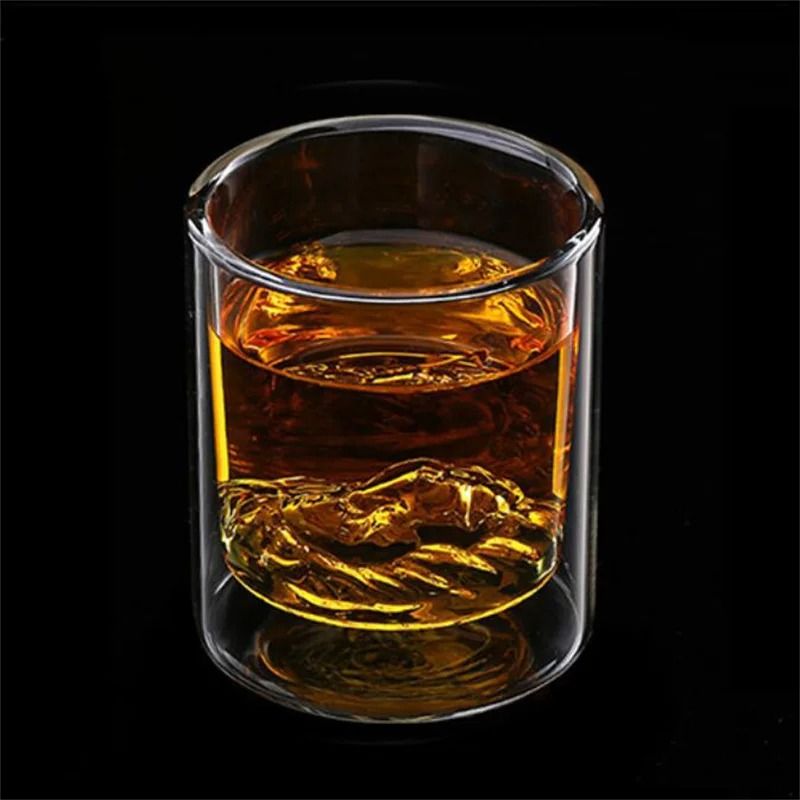 Creative Lion Head Double Wall Glass Whiskey And Spirits Mug 0