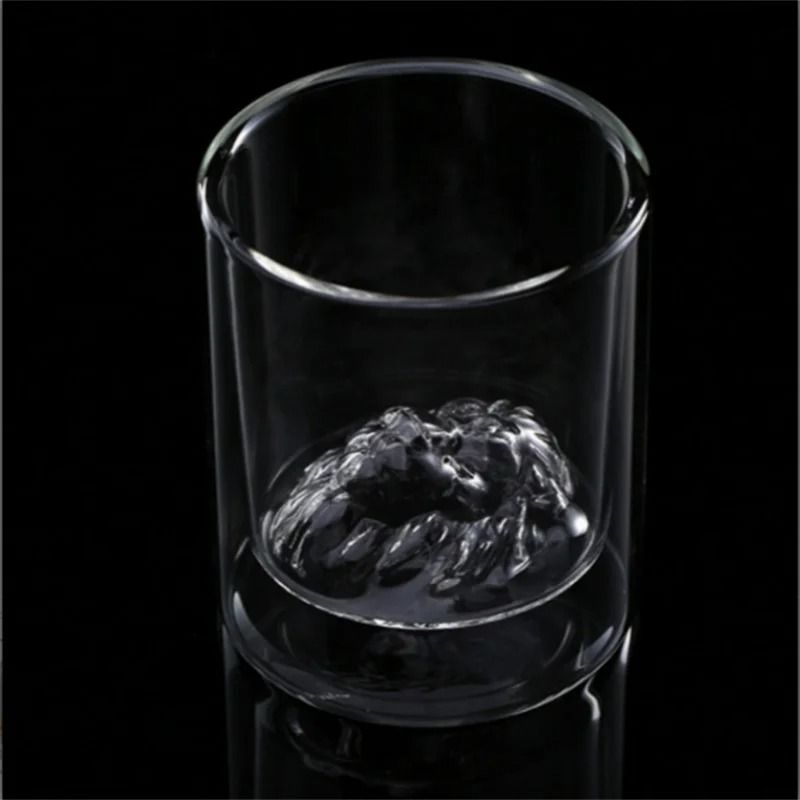 Creative Lion Head Double Wall Glass Whiskey And Spirits Mug 3