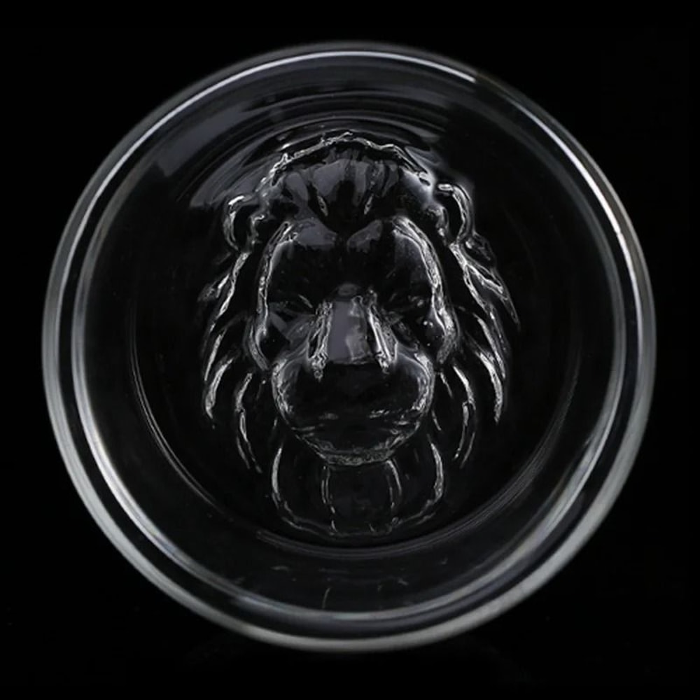 Creative Lion Head Double Wall Glass Whiskey And Spirits Mug 5