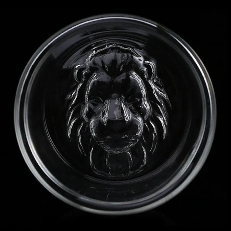 Creative Lion Head Double Wall Glass Whiskey And Spirits Mug 5